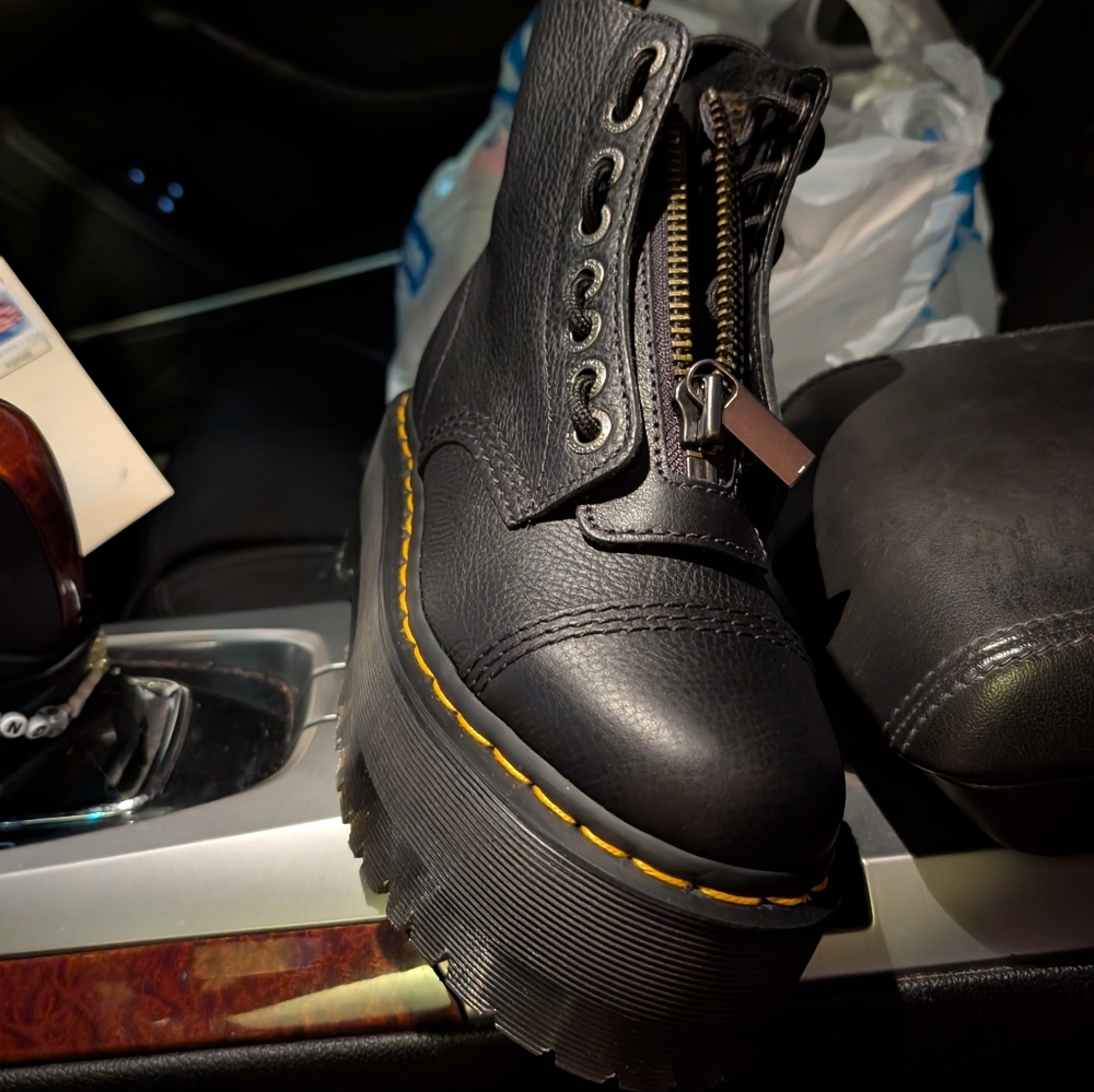 Dr. Martens Black Sinclair Platform Lace Up Zipper Boot - Picture 2 of 9